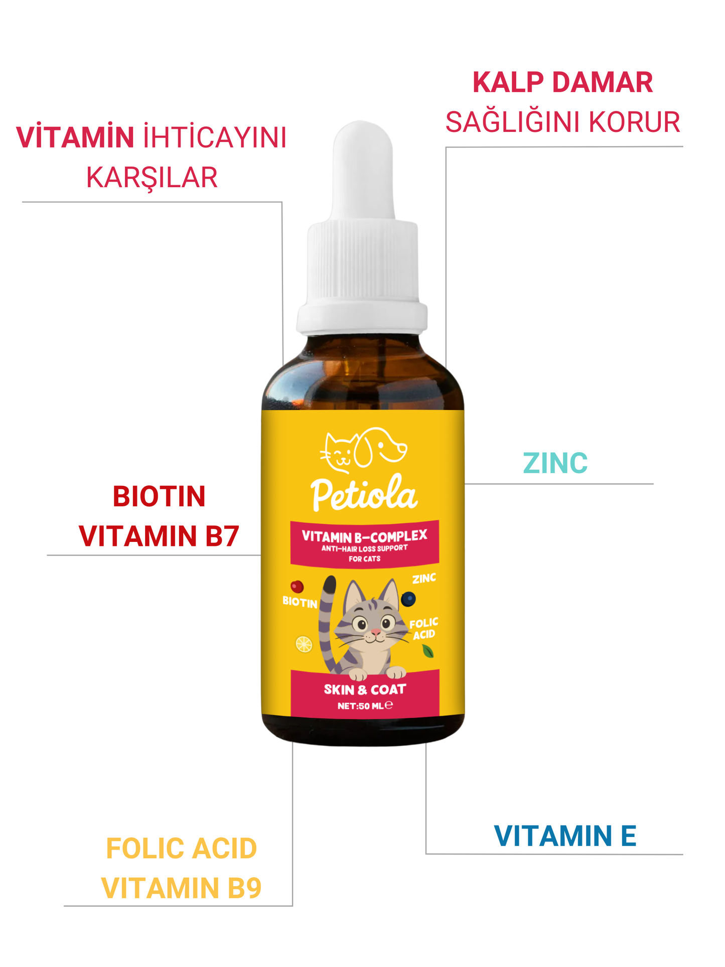 Petiola Tüy Dökülme Engelleyici, Tüy Yumağı Ve Kusma Önleyici Multivitamin Kedi Malt Macun 100 gr