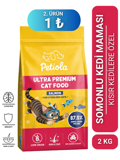 Ultra Premium Kısırlaştırılmış Somonlu Kuru Kedi Maması 2 Kg