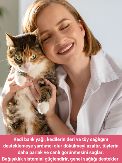 Petiola Tüy Dökülmesini Önleyici ve Tüy Sağlığını Destekleyici Kediler için Balık Yağı Omega 3 ve 6, 200 ml