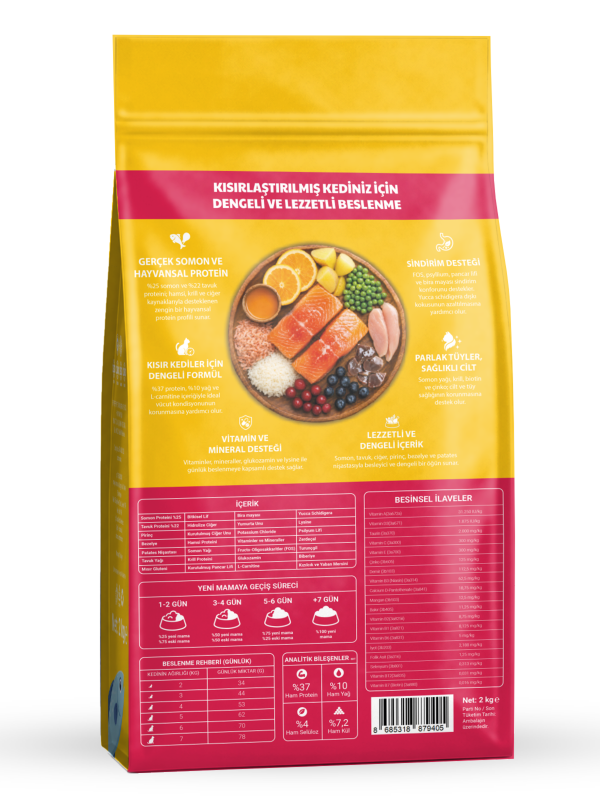 Ultra Premium Kısırlaştırılmış Somonlu Kuru Kedi Maması 2 Kg
